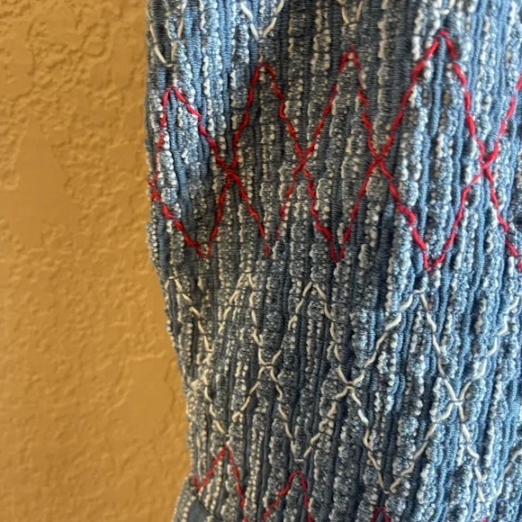 Matilda Jane Enchanted Garden Blue Roxie Striped Smocked Tank | Size Large - Picture 3 of 8